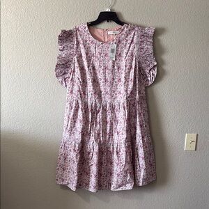 English Factory Floral Pink Mini Dress, 1X